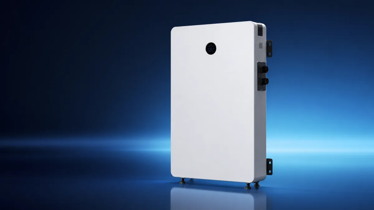 314Ah LFP battery 16.08 kWh white wall-mount home energy storage cabinet