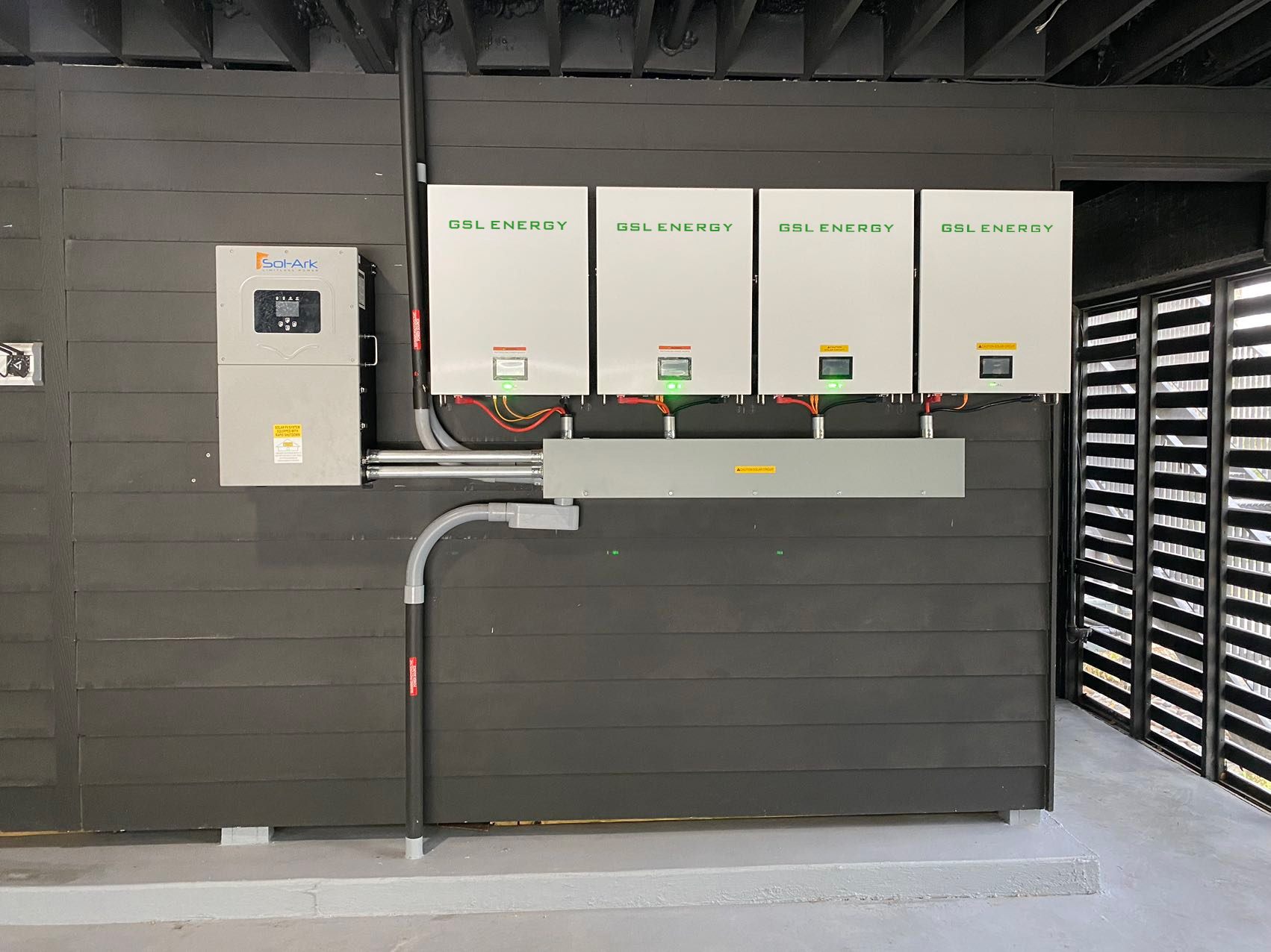 High-capacity residential wall battery installation