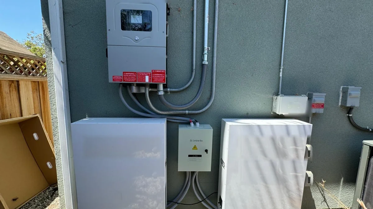 Outdoor residential battery and hybrid inverter installation for North American project discussions