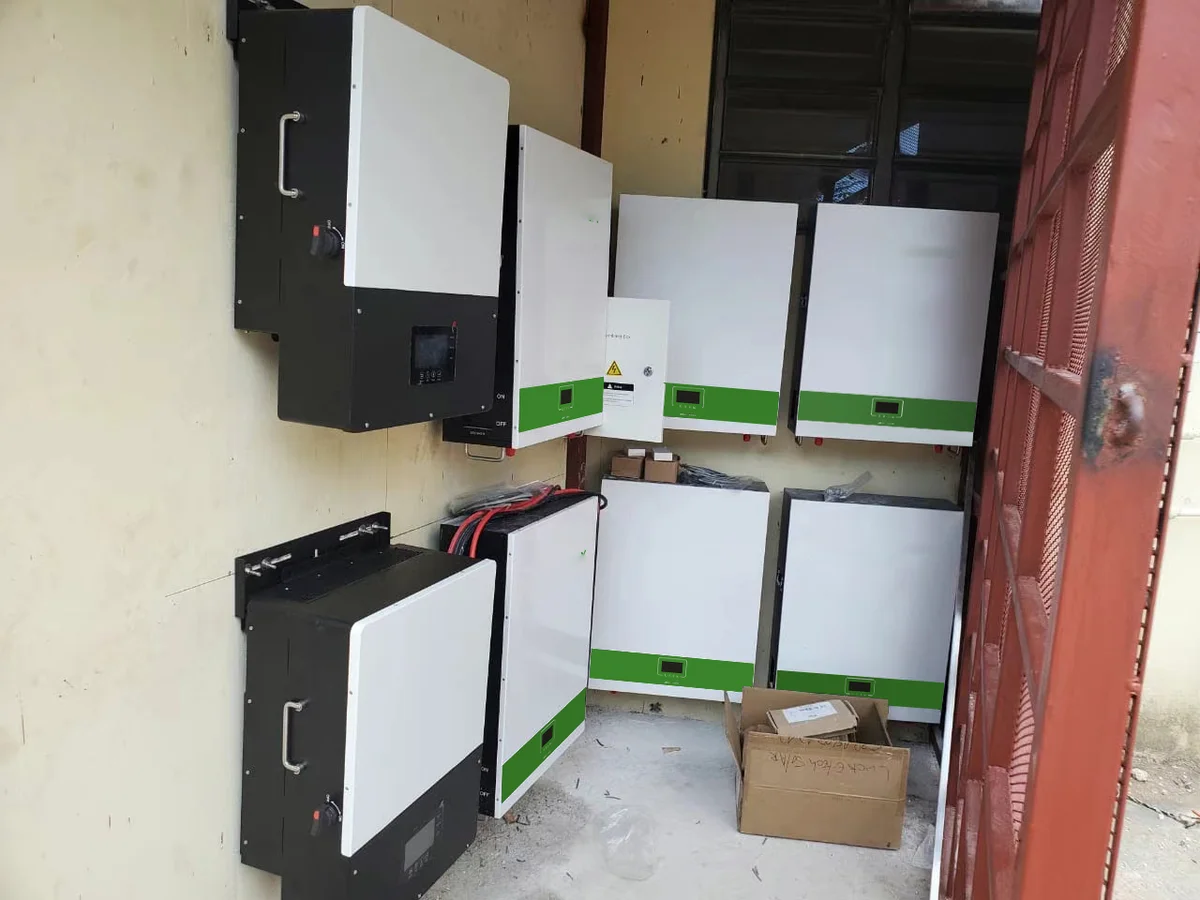 Outdoor battery configuration with white equipment