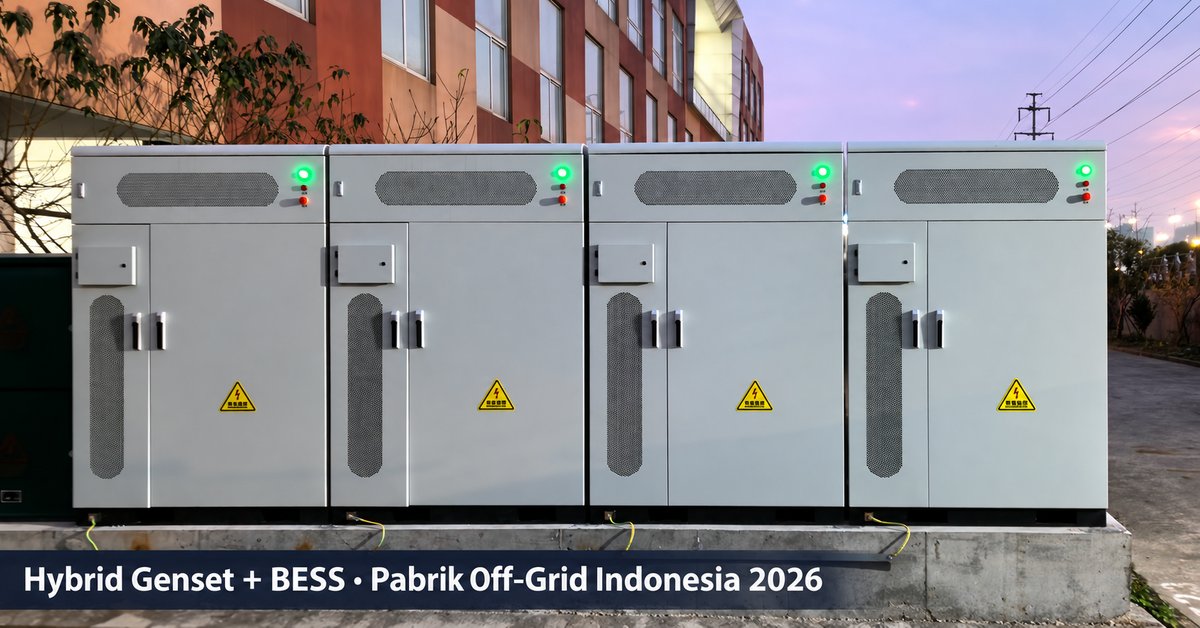Instalasi BESS komersial dan industri; foto ilustrasi proyek, bukan lokasi Indonesia